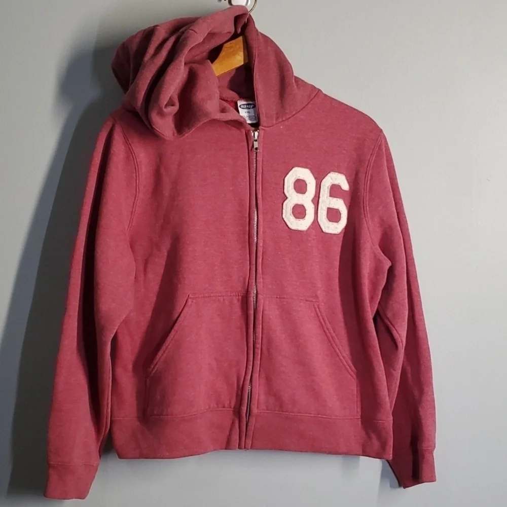 Old‎ Navy hoodie girl's size xxl sweat jacket soft inside muted burgundy